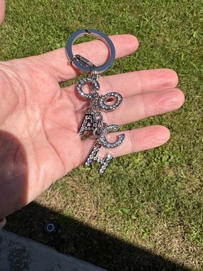 Coach Silver Crystal Pavé Logo Keyring and COACH Rhinestone Keyring